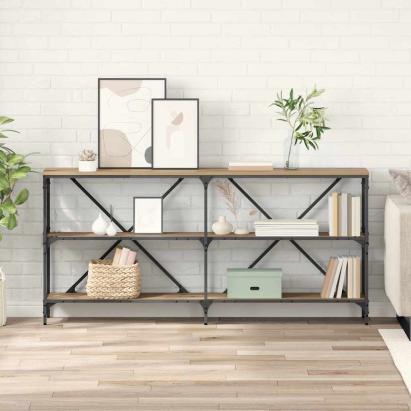 Masă de consolă cu raft Stejar Artizanal 160 x 30 x 75 cm GartenMobel Dekor