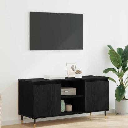 Cabinet TV Stejar Negru 104 x 35 x 50 cm Lemn compozit GartenMobel Dekor