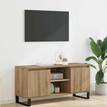 Cabinet TV Stejar Artizanal 104 x 35 x 50 cm Lemn compozit GartenMobel Dekor