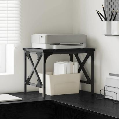 Suport pentru imprimantă Ajustabil Stejar Negru 40 x 30 x 31 cm GartenMobel Dekor