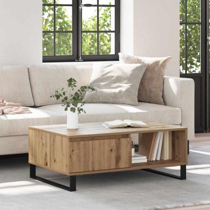 Masă de cafea stejar artizanal 90 x 60 x 35 cm Lemn compozit GartenMobel Dekor