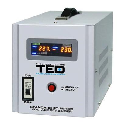 Stabilizator automat de tensiune TED, 3000 W, 5000 VA, TED-AVR5000 alarma sonora, unda sinusoidala pura SafetyGuard Surveillance