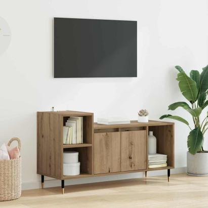 Cabinet TV Stejar Artizanal 100 x 35 x 55 cm Lemn compozit GartenMobel Dekor