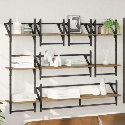 Set rafturi de perete 6 pcs Stejar Artizanal 100 x 25 x 30 cm GartenMobel Dekor