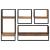 Set rafturi de perete cu raft 4 pcs Lemn Vechi 65 x 25 x 30 cm GartenMobel Dekor