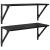 Șemele de perete cu raft 2 pcs Stejar Negru 60 x 25 x 25,5 cm GartenMobel Dekor