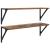 Șemele de perete cu raft 2 pcs Lemn Vechi 80 x 25 x 25,5 cm GartenMobel Dekor