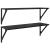Șemele de perete cu raft 2 pcs Stejar Negru 80 x 25 x 25,5 cm GartenMobel Dekor