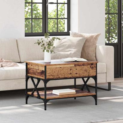 Masă de cafea Lemn Vechi 70x50x50cm Lemn compozit GartenMobel Dekor