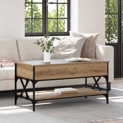 Masă de cafea Stejar Artizanal 100 x 50 x 50 cm Lemn compozit GartenMobel Dekor