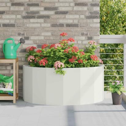 Jardinieră Alb 120 x 60 x 50 cm Oțel GartenMobel Dekor