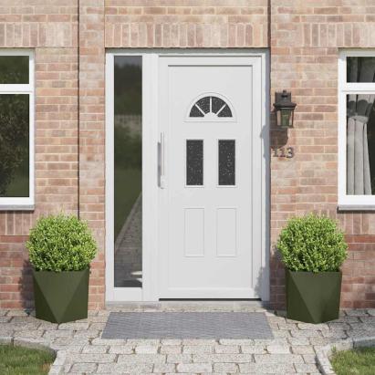 Jardinieră 2 pcs Verde măsliniu 40 x 40 x 40 cm Oțel GartenMobel Dekor