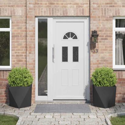 Jardinieră 2 pcs Negru 50 x 50 x 50 cm Oțel GartenMobel Dekor