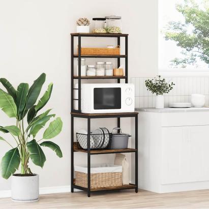 Raft de bucătărie Stejar fumuriu 60 x 40 x 168 cm Lemn compozit GartenMobel Dekor