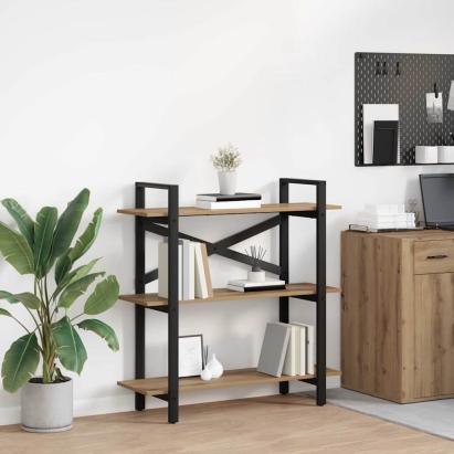 Raft pentru cărți Stejar Artizanal 100 x 33,5 x 102 cm GartenMobel Dekor