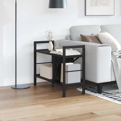 Raft pentru cărți Stejar Negru 75 x 30 x 58,5 cm Lemn compozit GartenMobel Dekor