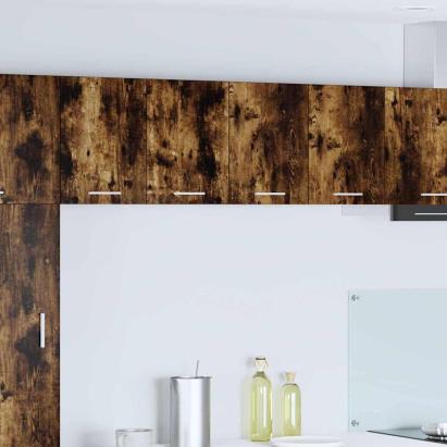 Dulap suspendat Riga 2 pcs Stejar afumat și alb 60 x 31 x 40 cm GartenMobel Dekor