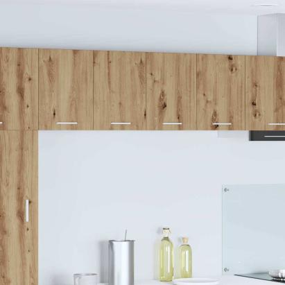 Dulap suspendat cu raft cu ușă Riga 2 pcs Stejar Artisan și Alb GartenMobel Dekor