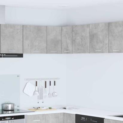 Dulap suspendat cu raft Riga Gri beton și Alb 57 x 57 x 40 cm GartenMobel Dekor