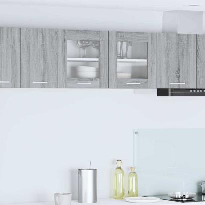 Dulap suspendat cu raft Riga Gri Sonoma și Alb 80 x 31 x 40 cm GartenMobel Dekor