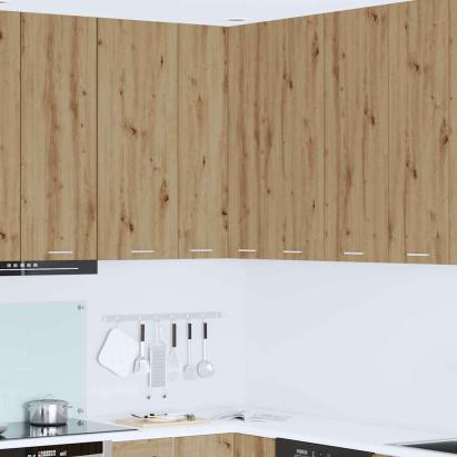 Dulap suspendat Riga Stejar Artisan și Alb 57 x 57 x 100 cm GartenMobel Dekor