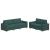 Canapea 2 pcs Verde Material textil din in GartenMobel Dekor