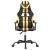 Scaun de gaming pivotant, negru și auriu, piele ecologică GartenMobel Dekor