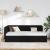 Cadru de pat colțar cu headboard Negru 100 x 200 cm țesătură GartenMobel Dekor