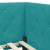 Cadru de pat colțar cu headboard Turcoaz 90 x 190 cm Catifea GartenMobel Dekor