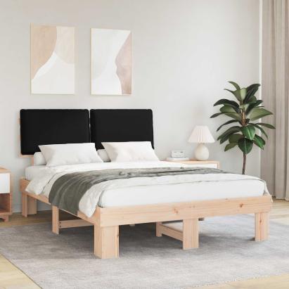 Cadru de pat cu tăblie tapițată cu headboard Negru 150 x 200 cm GartenMobel Dekor