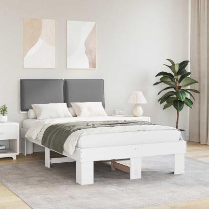 Cadru de pat cu tăblie tapițată Gri deschis 120 x 190 cm GartenMobel Dekor