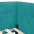 Cadru de pat colțar cu headboard Turcoaz 80 x 200 cm Catifea GartenMobel Dekor