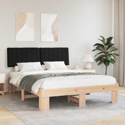 Cadru de pat cu tăblie tapițată cu headboard Negru 150 x 200 cm GartenMobel Dekor