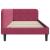 Cadru de pat colțar cu headboard Roșu Vin 90 x 190 cm Catifea GartenMobel Dekor