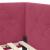 Cadru de pat colțar cu headboard Roșu Vin 90 x 190 cm Catifea GartenMobel Dekor