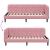 Cadru de pat colțar cu headboard Roz 100 x 200 cm Catifea GartenMobel Dekor