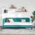 Cadru de pat colțar cu headboard Turcoaz 100 x 200 cm Catifea GartenMobel Dekor