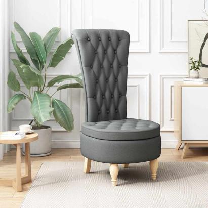 Fotoliu slipper Gri închis 56,5 x 70 x 110 cm țesătură GartenMobel Dekor