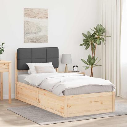 Cadru de pat cu tăblie tapițată Gri închis 80 x 200 cm GartenMobel Dekor
