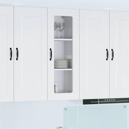 Dulap suspendat de bucătărie cu ușă Alb lucios 40 x 31 x 100 cm GartenMobel Dekor
