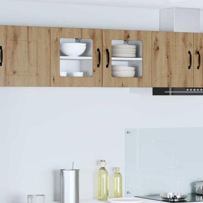 Dulap suspendat de bucătărie cu raft 2 pcs Stejar Artizanal GartenMobel Dekor