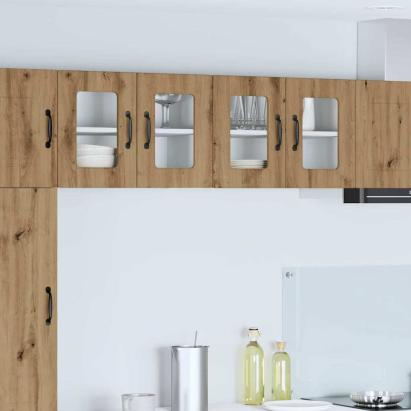 Dulap suspendat de bucătărie cu raft 2 pcs Stejar Artizanal GartenMobel Dekor