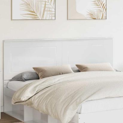 Tăblie cap cu headboard Alb lucios 200 cm Lemn compozit GartenMobel Dekor