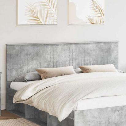 Tăblie cap cu headboard Gri din beton 200 cm Lemn compozit GartenMobel Dekor