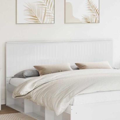 Tăblie cap cu headboard Alb Lucios 200 cm Lemn compozit GartenMobel Dekor
