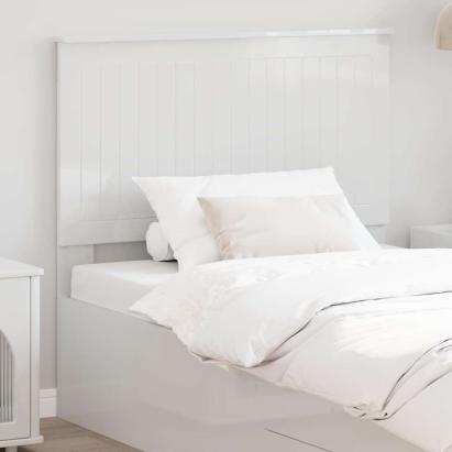 Tăblie cap cu headboard Alb Lucios 100 cm Lemn compozit GartenMobel Dekor