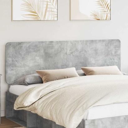 Tăblie cap cu headboard Gri din beton 200 cm Lemn compozit GartenMobel Dekor