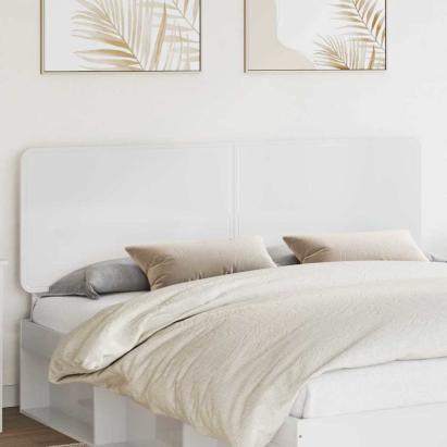 Tăblie cap cu headboard Alb Lucios 200 cm Lemn compozit GartenMobel Dekor