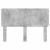 Tăblie cap cu headboard Gri din beton 150 cm Lemn compozit GartenMobel Dekor