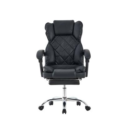 Scaun directorial, suport picioare, spatar rabatabil, pivotant la 360 grade, cotiere buretate, piele ecologica, negru MultiMark GlobalProd